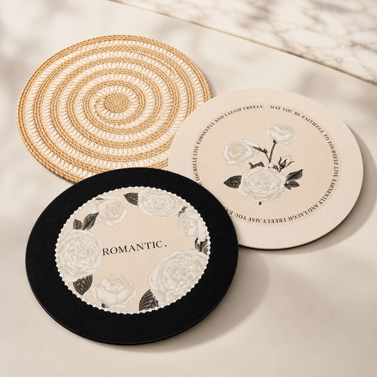 Round Placemat Set – Decorative Heat Resistant Table Mats with Woven, Floral & Romantic Designs for Dining & Kitchen Use