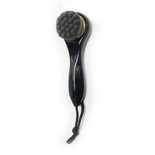 Soft Bristle Facial Cleansing Brush – Black & White Deep-Clean Face Brush