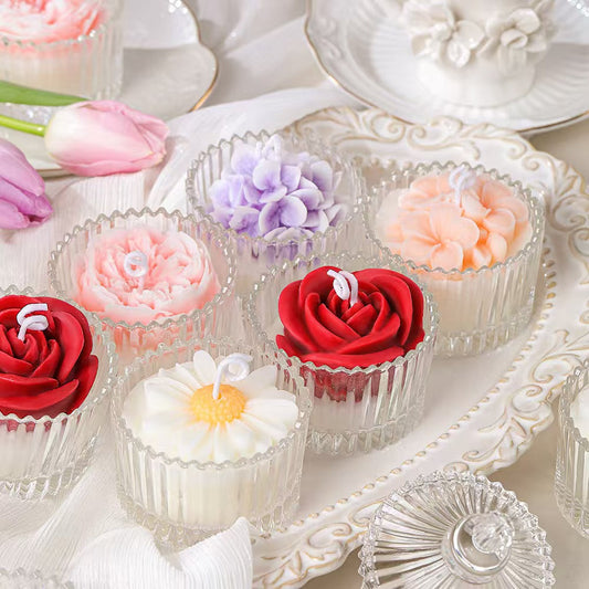 Candy Jar Flower Scented Candle – Handmade Gift Candle