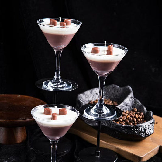 Coffee Scented Candle in Stemmed Cup