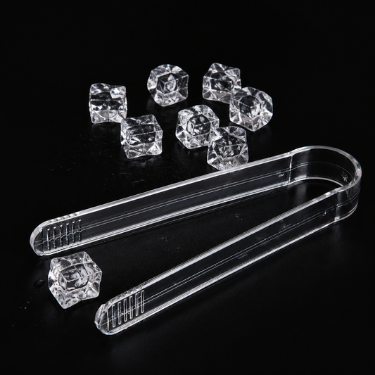 Acrylic Ice Tongs, Clear Serving Tongs for Ice, Food, Pastries, and Buffet – Durable & Shatter-Resistant for Bar, Kitchen, and Party Use