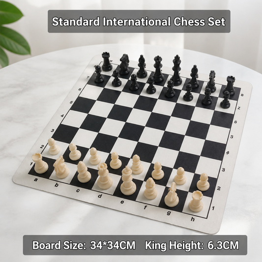 Portable Folding Chess Board Mat – PVC Leather Travel Chess Pad