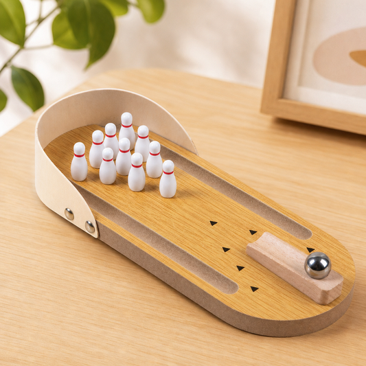Wooden Mini Bowling Game Set – Portable Tabletop Bowling Toy