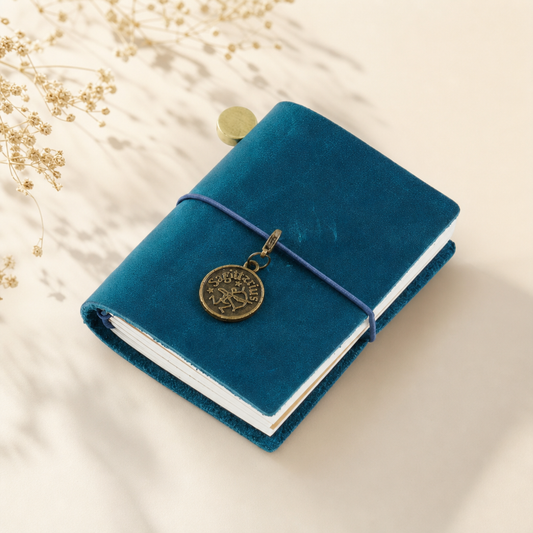 Mini Leather Travel Notebook – Refillable Pocket Journal with 2 Inserts