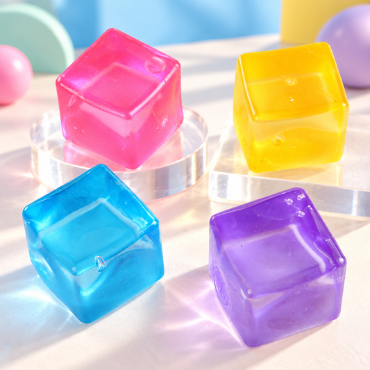 Cube Squeeze Ball Toy – Soft Gel Stress Relief Fidget Toy for Kids Sensory Play, Squishy Cube Anti Stress Toy Party Favor Gift