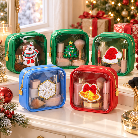 Christmas Clear Makeup Bag