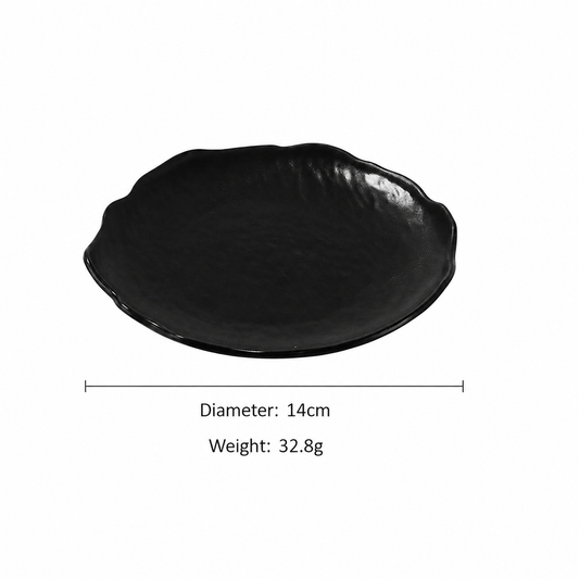 14cm PP Dessert Plate – Irregular Wavy Edge Plastic Serving Dish for Café, Bakery