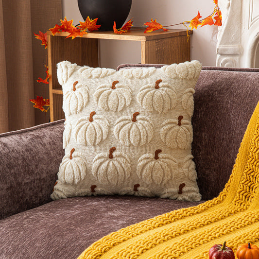 Textured Pumpkin Pillow Cover – Fall Decorative Throw Pillowcase