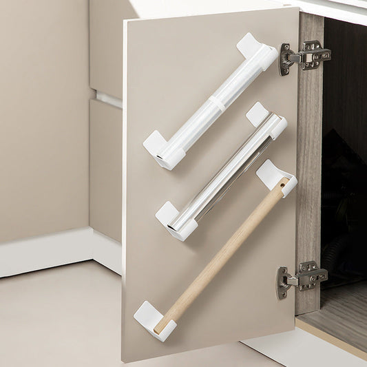 Adhesive Wall-Mounted Roll Holder – Adjustable Storage Rack for Trash Bags, Foil, Plastic Wrap & Kitchen Rolls