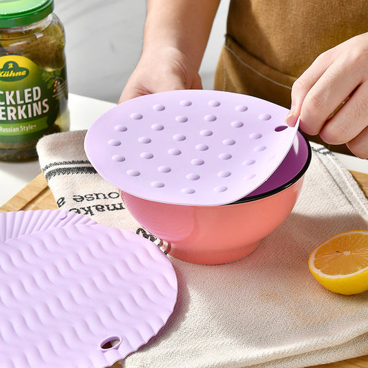 Wavy Textured Round Silicone Trivet, Multi‑Purpose Heat‑Resistant Pot & Cup Mat