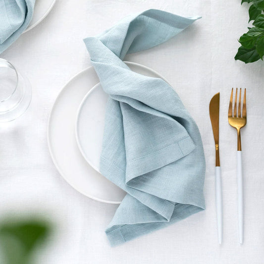 Pure Linen Cloth Napkins, 34×34 cm Washable Fabric Dinner Napkins for Table Decor