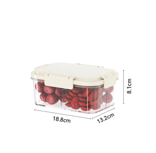 1100ml Large Capacity Portable Fruit Container Compartment Lunch Box Leakproof Food Storage Box