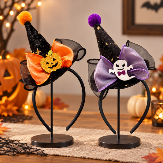 Halloween Witch Hat Headband with Bow