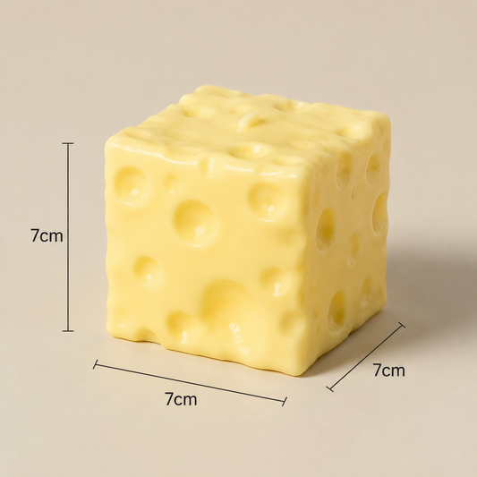 Giant Cheese Cube Squishy Toy – 7cm Extra Large Soft Slow Rising Stress Relief Fidget Toy for Kids, Teens & Adults