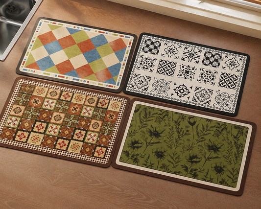 Decorative Kitchen Counter Mat – Waterproof Heat Resistant Table Protector Pad