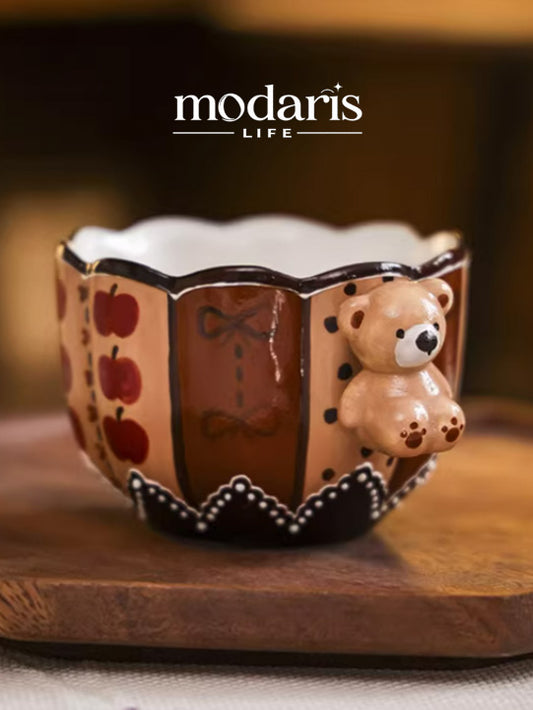 Honey Bear Double-Handle Retro Mug