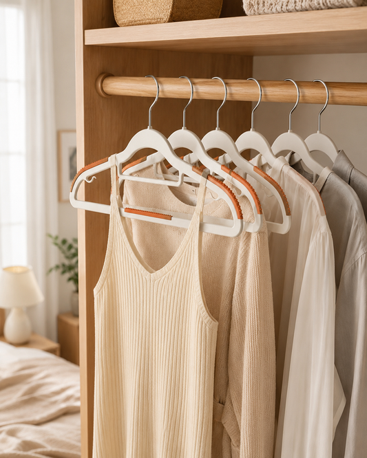 Non-Slip No Bump Clothes Hangers – Reinforced Space Saving Garment Hangers with Side Hooks
