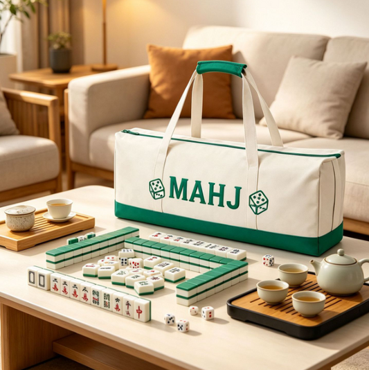Portable Mahjong Storage Bag – Large Capacity Zipper Carrying Tote for Mahjong Tiles, Accessories, Travel, Game Night & Home Organization