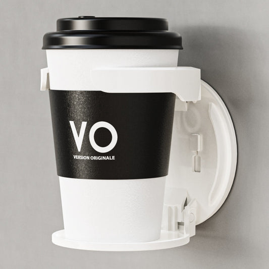 Foldable Wall Mount Cup Holder, Self-Adhesive Punch-Free Water Coffee Cup Storage Rack