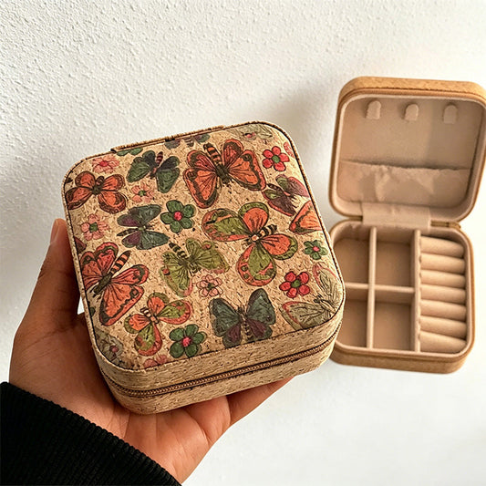 Floral Jewelry Case – Vintage Travel Organizer for Rings, Necklaces & Accessories