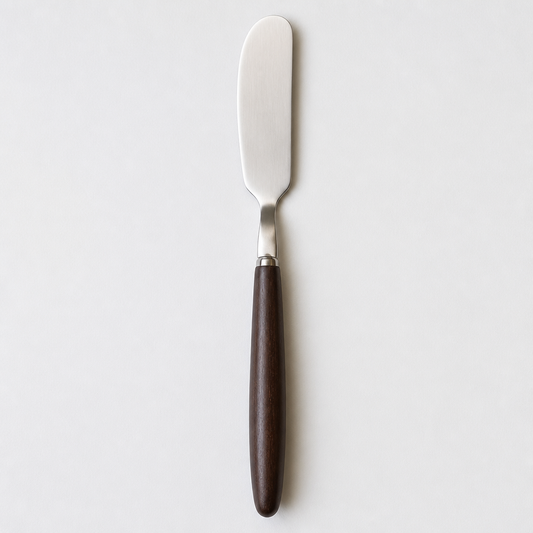 Stainless Steel Butter Knife with Walnut Wood Handle, Long-Handled Spreader for Butter, Jam, Cream Cheese, and Icing