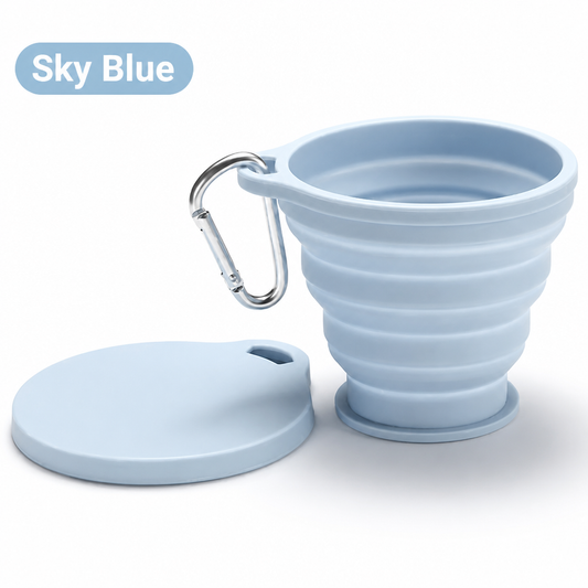 Collapsible Travel Cup – Portable Silicone Folding Cup with Carabiner