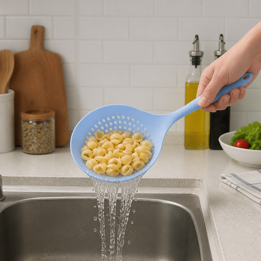 Large Silicone Skimmer Spoon – One-Piece Slotted Kitchen Strainer Spoon for Cooking