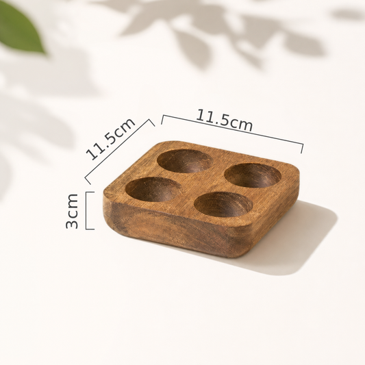Solid Wood Egg Holder Tray – Acacia Wood Egg Storage Rack