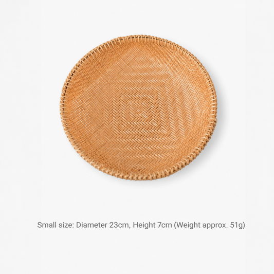 Woven Bamboo Tray – Round Handwoven Basket