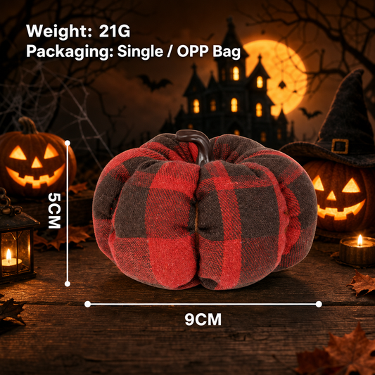 Halloween Harvest Plaid Pumpkin Decor