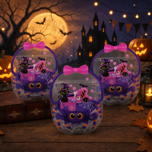 Halloween Transparent Pumpkin Gift Bag – Festive Candy Treat Bag
