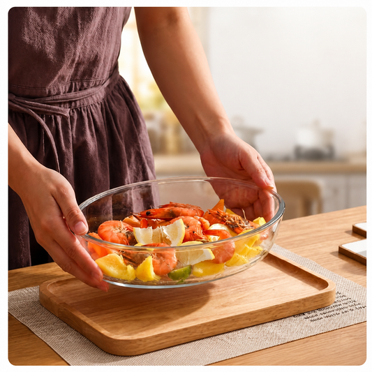 Oval High Borosilicate Glass Baking Dish, Clear Glass Oven Safe Serving Bowl