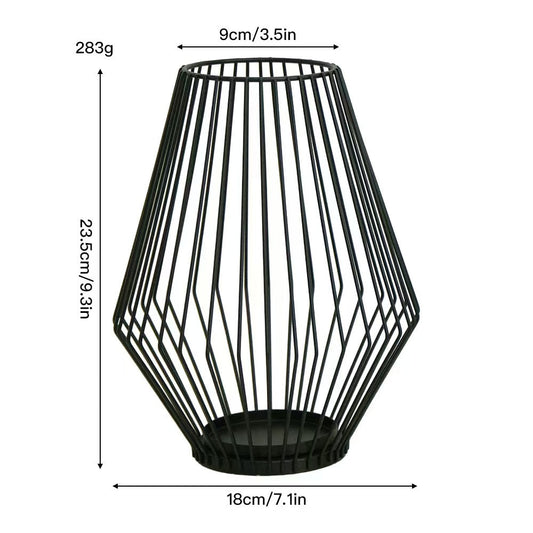 Lantern Style Metal Candleholder, Ambient Iron Decor