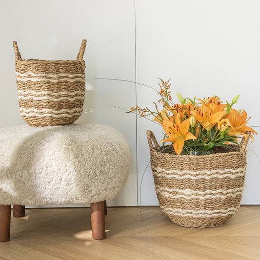 Woven Straw Storage Basket – Natural Organizer Basket for Home & Daily Storage