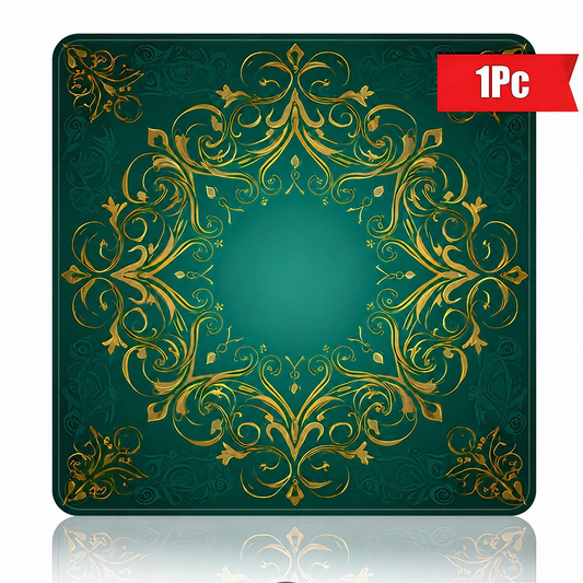 Art Deco Diatom Mud Desk Mat – Luxury Green Vintage Mouse Pad, Elegant Waterproof Table Mat for Office & Home Decor