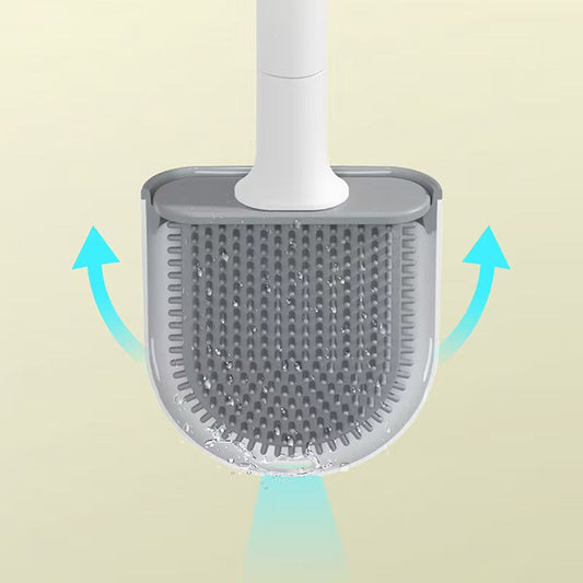 Wall-Mounted Silicone Toilet Cleaning Brush, Flexible Bathroom Gap Cleaning Tool