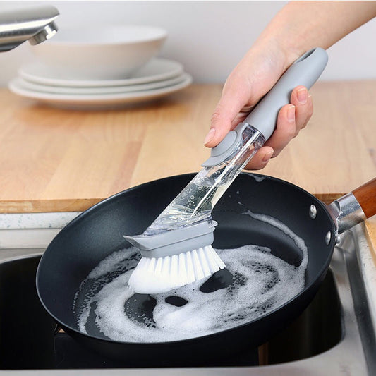 Automatic Dishwashing Brush – Soap Dispenser Kitchen Cleaning Brush with Replaceable Head