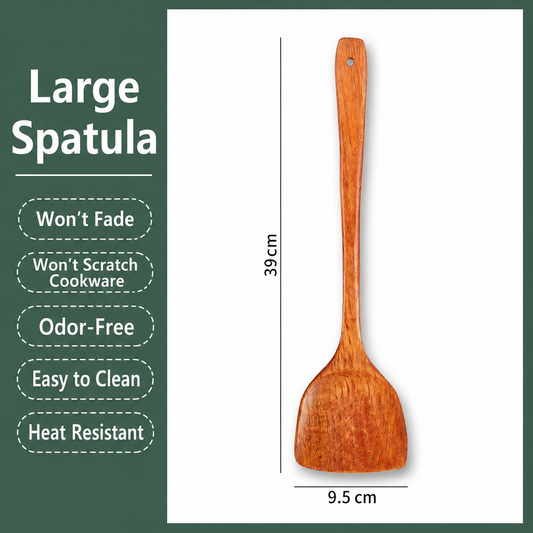 Large Wooden Spatula – 39cm Heat Resistant Non-Scratch Cooking Turner for Frying, Stirring, Wok, Pan, Kitchen & Home Cooking