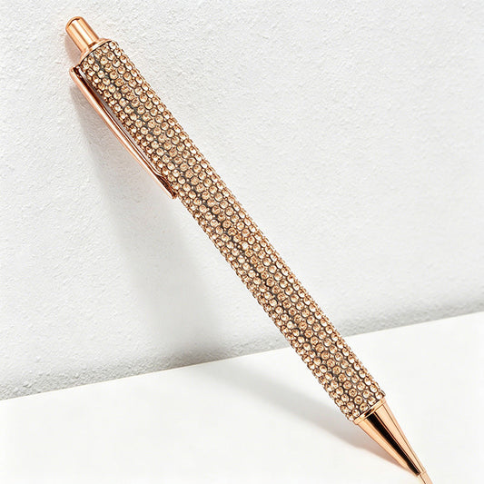 Bling Bling Rhinestone Retractable Ballpoint Pen – Luxury Metal Gift Pen for Office, School & Wedding