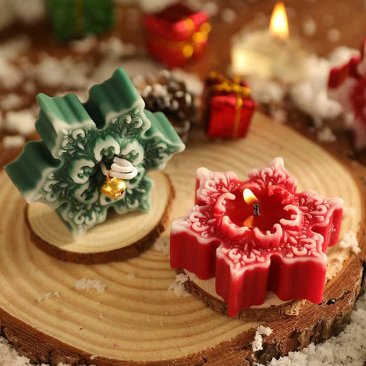 Snowflake Scented Candle – Handmade Holiday Gift