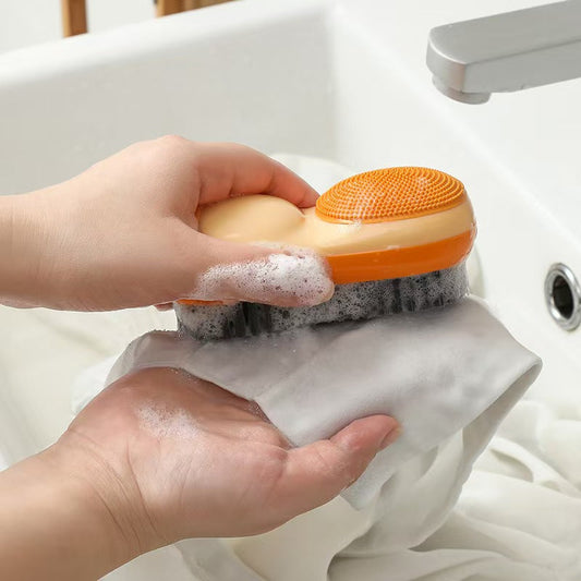 Double-Sided Soft Laundry Brush, Comfortable Grip Clothes Cleaning Tool