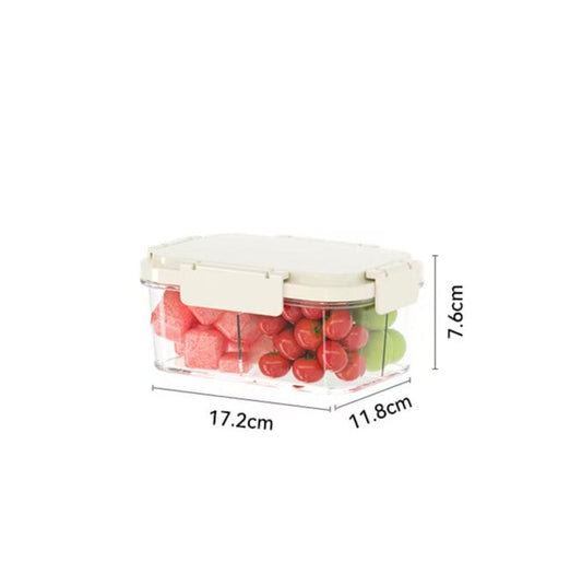 800ml Leakproof Fruit Box Portable Compartment Food Storage Container for Lunch & Travel