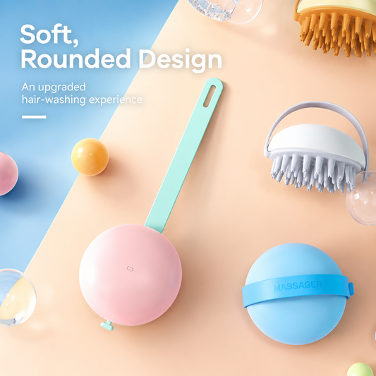 Silicone Scalp Massager Brush, Soft Shower Shampoo & Head Scrubber Tool (MOQ 2pcs)
