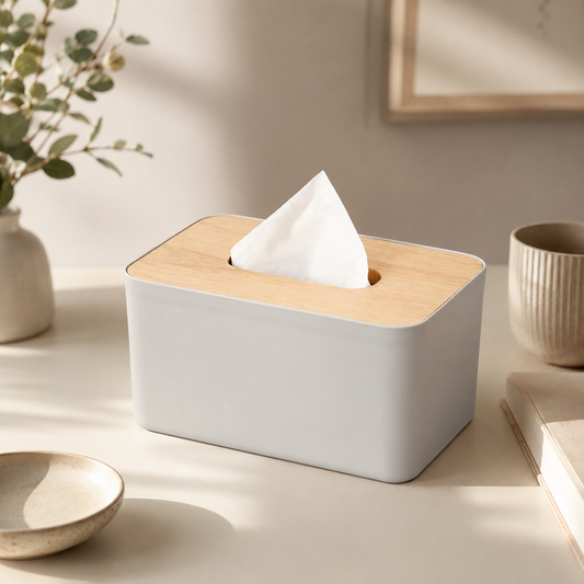 Wooden Tissue Box Cover, Minimalist Napkin Holder for Living Room & Hotel