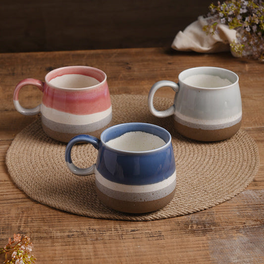 500 ml Ceramic Coffee Mug – Round Glazed Drink Cup with Handle for Milk, Tea, Latte, Breakfast & Home Use