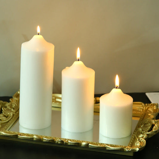 Smokeless Unscented Pillar Candle – Large White Cylinder Candle for Wedding, Dining Table, Church, Party, Fireplace & Home Decor