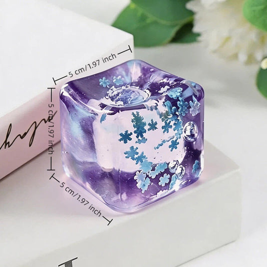TPR Cube Squeeze Toy – Purple Soft Sensory Stress Relief Squishy