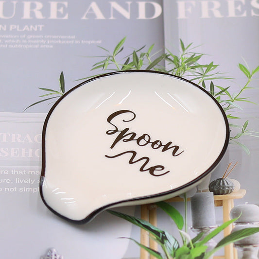 Ceramic Spoon Rest – Decorative Kitchen Utensil Holder & Countertop Spoon Tray