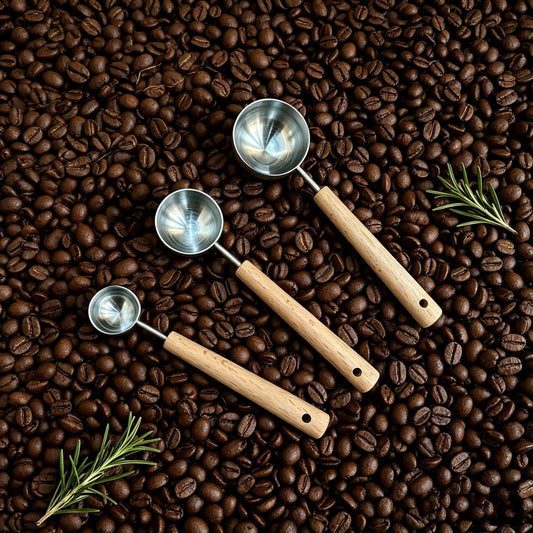Stainless Steel Measuring Spoon with Wooden Handle, Multipurpose Kitchen Scoop for Coffee, Baking, Flour, Milk Powder, and Cereal