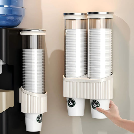 Wall Mounted Paper Cup Dispenser – Modern Automatic Cup Holder Organizer for Kitchen, Office & Coffee Station
